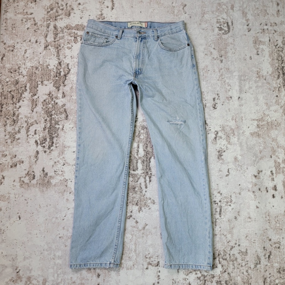 Levi's 505 Jeans 34x32 Light Wash Distressed Regular Fit Y2K Vintage 2006